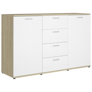 Credenza Bianca e Rovere Sonoma 120x35,5x75 cm in Truciolato cod 11498