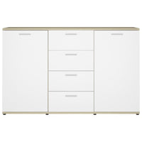 Credenza Bianca e Rovere Sonoma 120x35,5x75 cm in Truciolato cod 11498