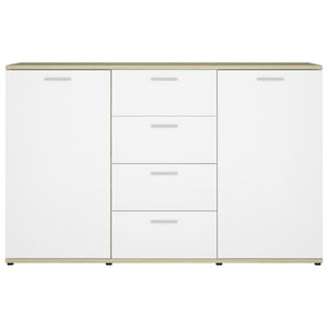 Credenza Bianca e Rovere Sonoma 120x35,5x75 cm in Truciolato cod 11498