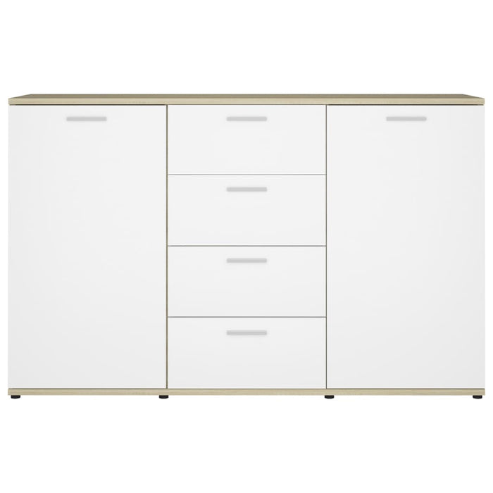 Credenza Bianca e Rovere Sonoma 120x35,5x75 cm in Truciolato cod 11498