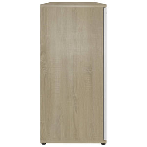 Credenza Bianca e Rovere Sonoma 120x35,5x75 cm in Truciolato cod 11498