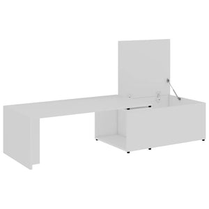 Tavolino da Salotto Bianco 150x50x35 cm in Legno Multistrato cod mxl 29746