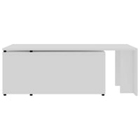 Tavolino da Salotto Bianco 150x50x35 cm in Legno Multistrato cod mxl 29746