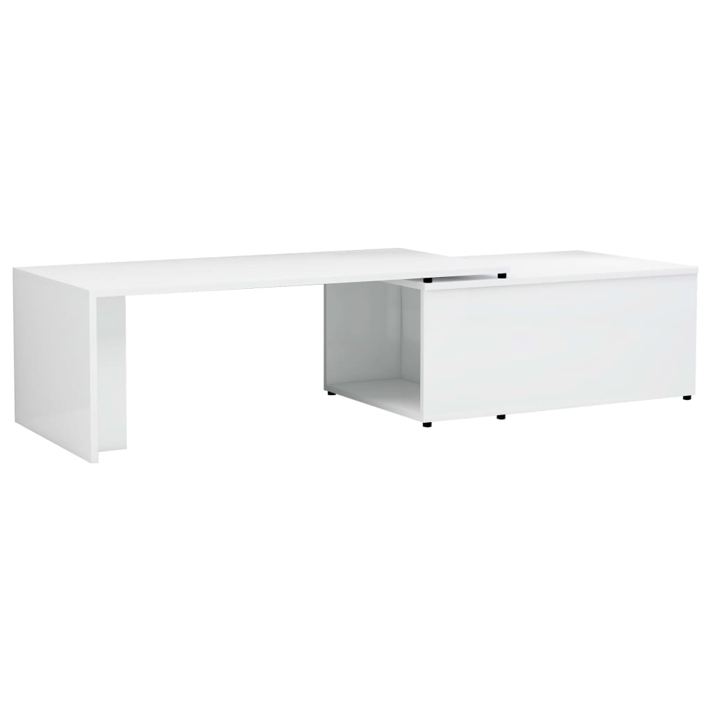 Tavolino da Caffè Bianco Lucido 150x50x35 cm in Truciolato cod mxl 13588