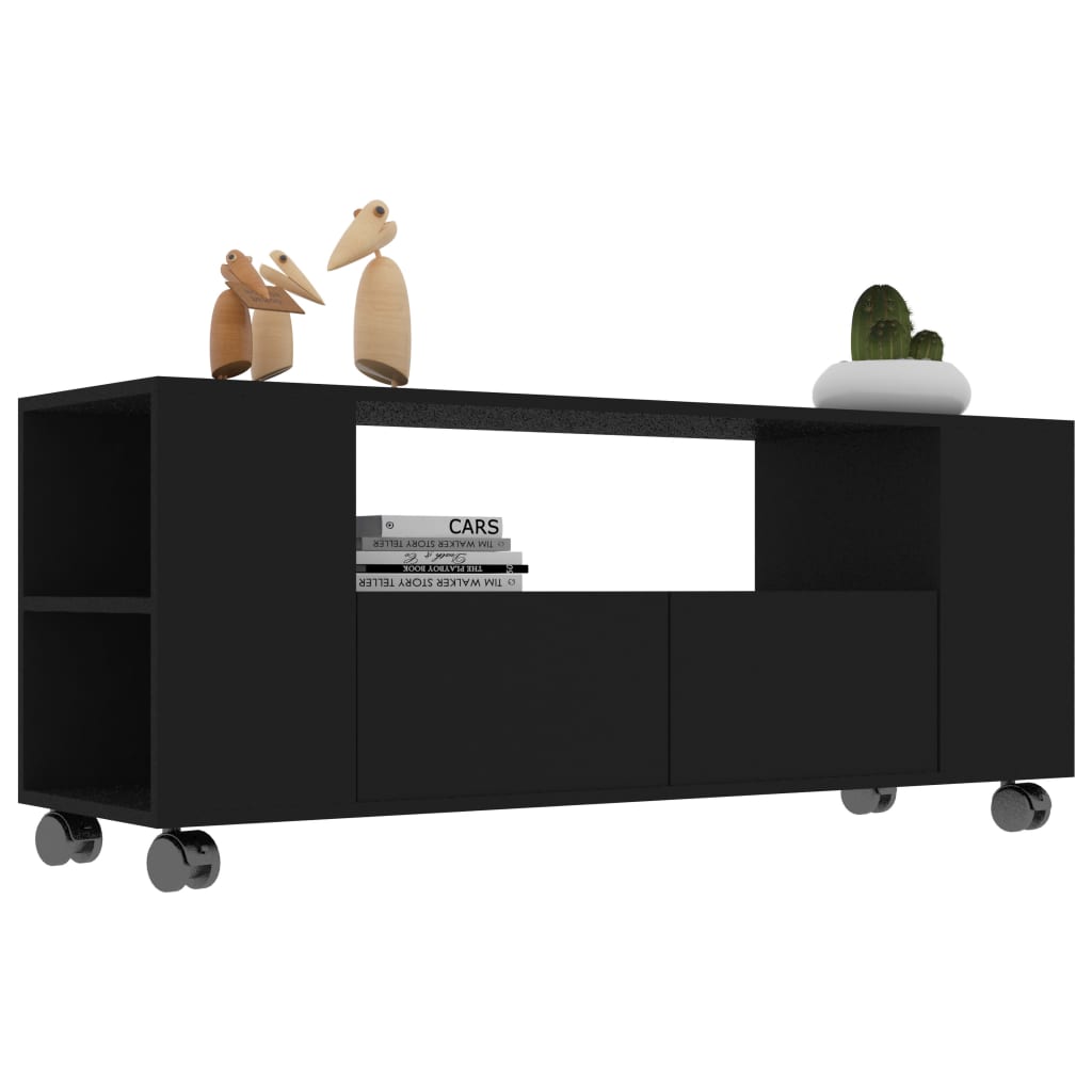 Mobile Porta TV Nero 120x35x48 cm in Legno Multistrato 801347