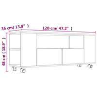 Mobile Porta TV Nero 120x35x48 cm in Legno Multistrato 801347