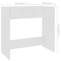 Scrivania Bianca 80x40x75 cm in Legno Multistrato 801355