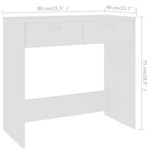 Scrivania Bianca 80x40x75 cm in Legno Multistrato 801355