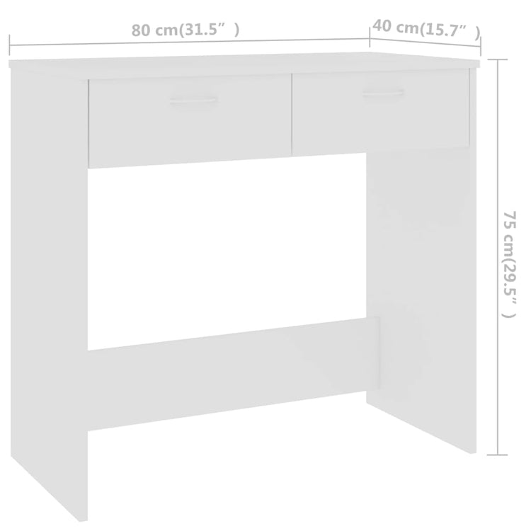 Scrivania Bianca 80x40x75 cm in Legno Multistrato 801355