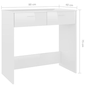 Scrivania Bianco Lucido 80x40x75 cm in Truciolato 801361