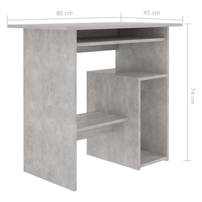 Scrivania Grigio Cemento 80x45x74 cm in Legno Multistrato 801368