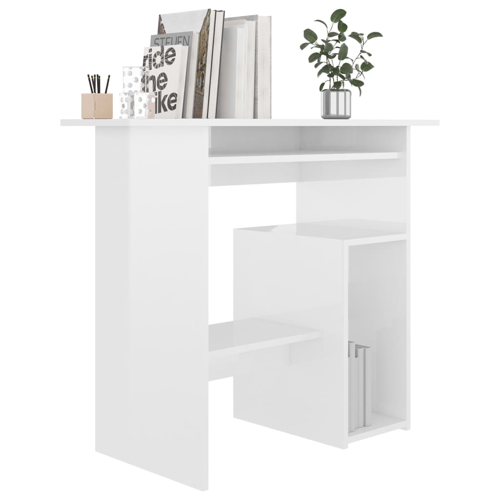 Scrivania Bianco Lucido 80x45x74 cm in Legno Multistratocod mxl 73399