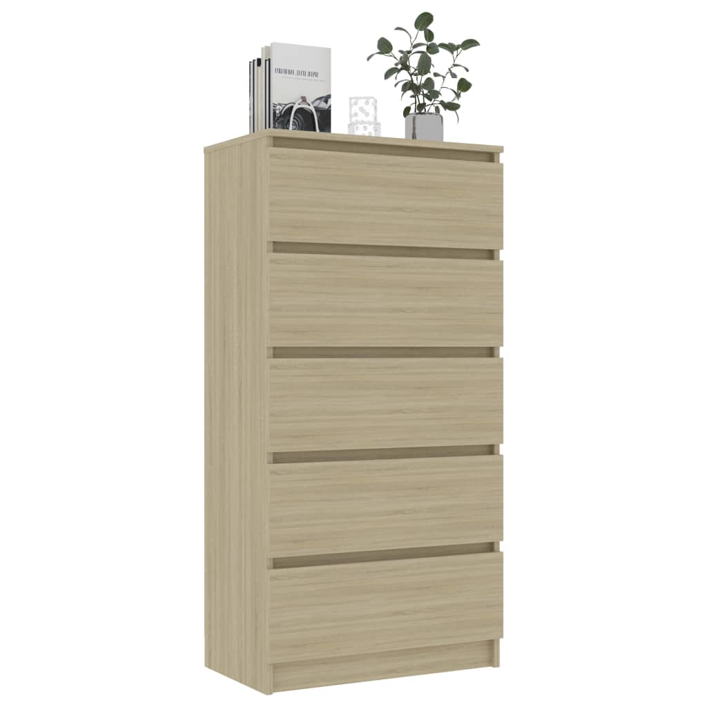 Credenza con Cassetti Rovere Sonoma 60x35x121 cm in Truciolato cod 11471