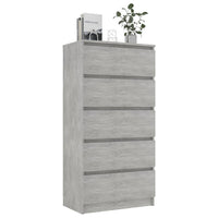 Credenza con Cassetti Grigio Cemento 60x35x121 cm in Truciolato cod mxl 64348