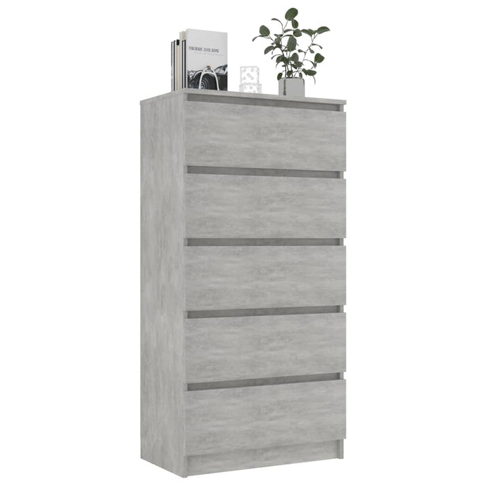 Credenza con Cassetti Grigio Cemento 60x35x121 cm in Truciolato cod mxl 64348