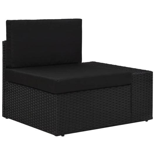 Divano ad Angolo Modulare Bracciolo Sinistro in Polyrattan Nero cod 11933