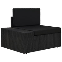 Divano ad Angolo Modulare Bracciolo Destro in Polyrattan Nero 49500