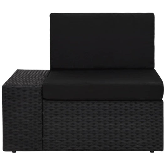 Divano ad Angolo Modulare Bracciolo Destro in Polyrattan Nero 49500