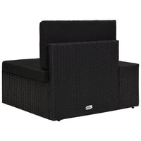 Divano ad Angolo Modulare Bracciolo Destro in Polyrattan Nero 49500