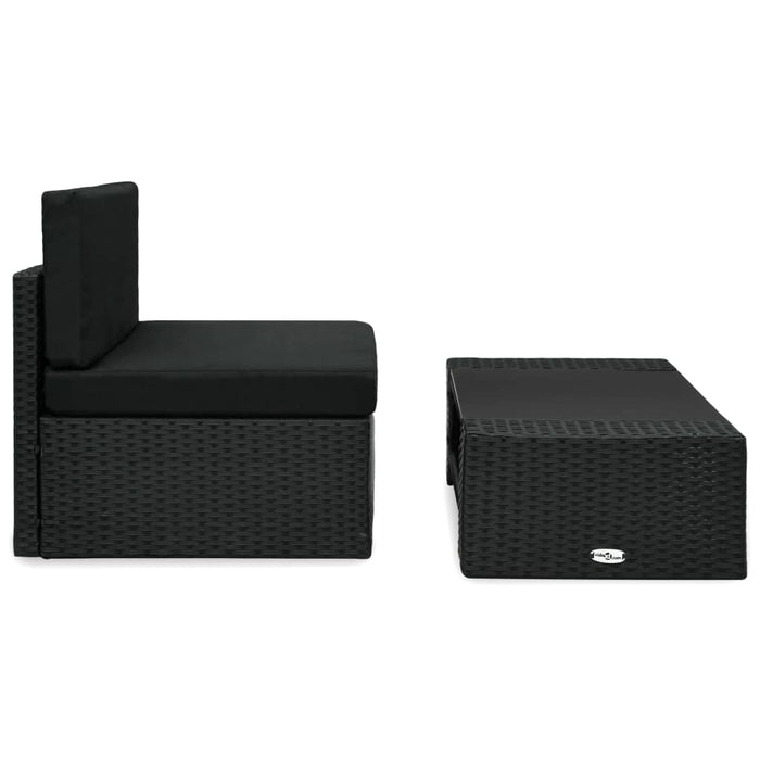 Set Divani da Giardino 2 pz in Polyrattan Nero cod mxl 63740