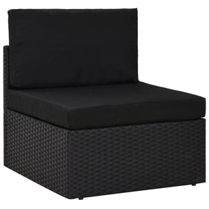 Set Divani da Giardino 2 pz in Polyrattan Nero 49502