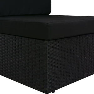 Divano Modulare a 2 Posti in Polyrattan Nero cod mxl 65823