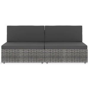 Divano Modulare a 2 Posti in Polyrattan Grigiocod mxl 70706