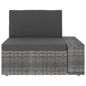 Divano Modulare a 2 Posti in Polyrattan Grigio 49525