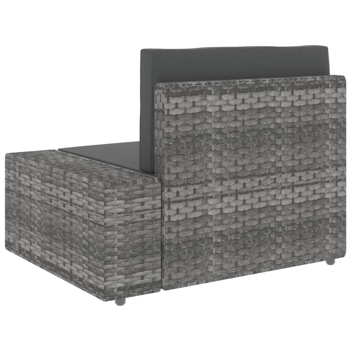 Divano Modulare a 2 Posti in Polyrattan Grigio 49525