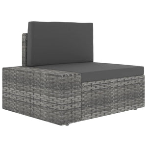 Divano Modulare a 2 Posti in Polyrattan Grigio 49525