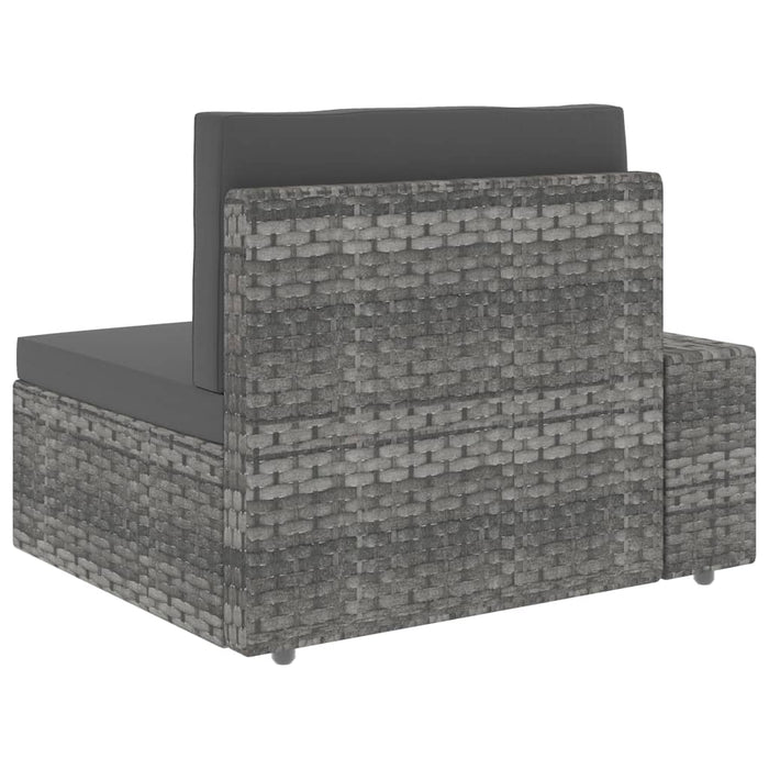 Divano Modulare a 2 Posti in Polyrattan Grigio 49525