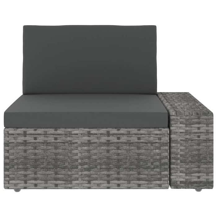 Set Divani da Giardino 3 pz in Polyrattan Grigio cod mxl 63750