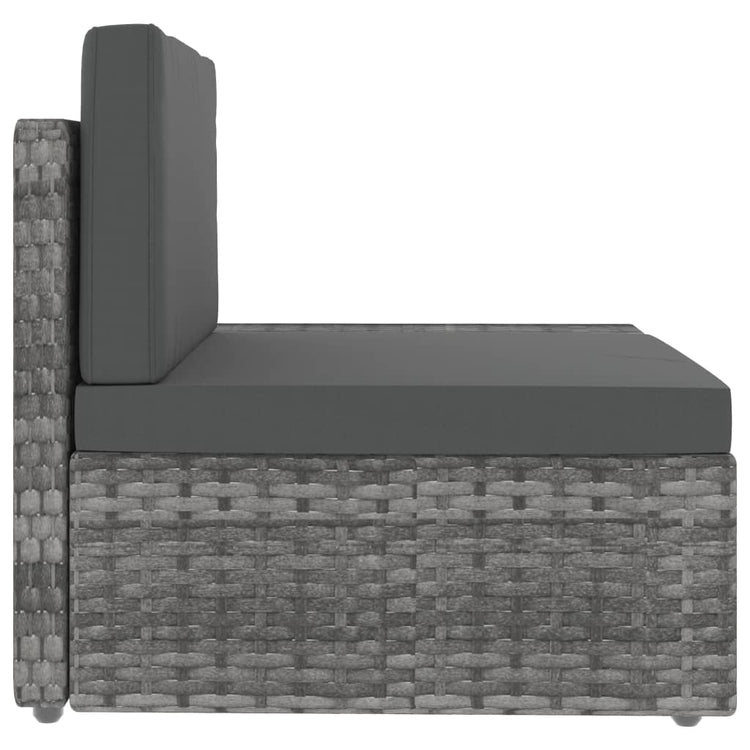 Set Divani da Giardino 3 pz in Polyrattan Grigio cod mxl 63750