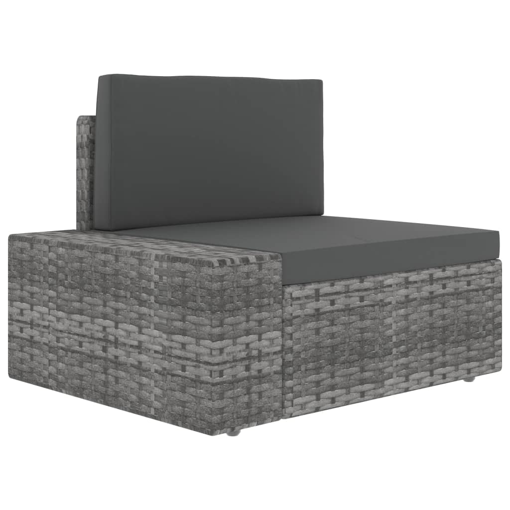 Set Divani da Giardino 3 pz in Polyrattan Grigio cod mxl 63750