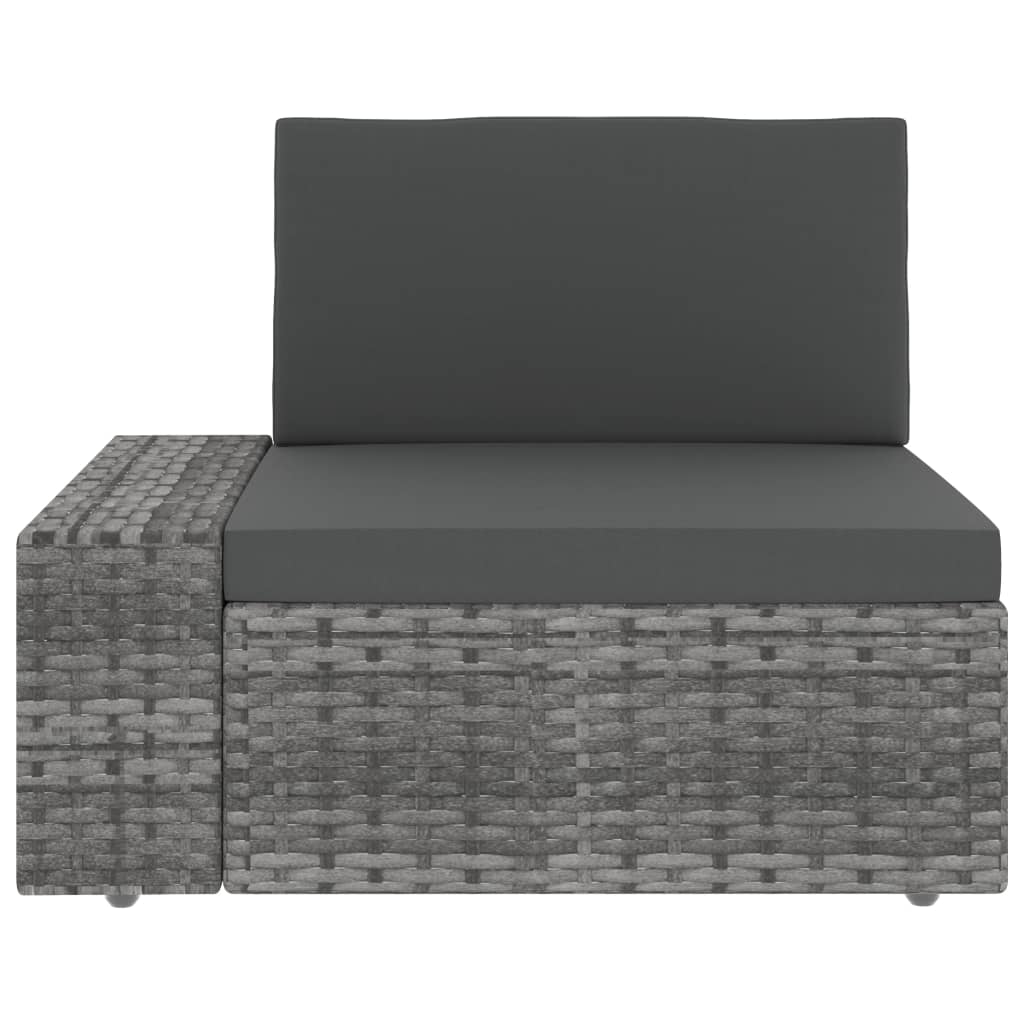 Set Divani da Giardino 3 pz in Polyrattan Grigio cod mxl 63750