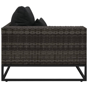 Set Divani da Giardino 5 pz con Cuscini in Polyrattan Grigio 49531