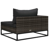 Set Divani da Giardino 5 pz con Cuscini in Polyrattan Grigio cod mxl 60681