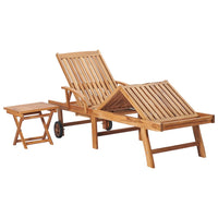 Lettini Prendisole 2 pz con Tavolo in Legno Massello di Teak cod mxl 45548