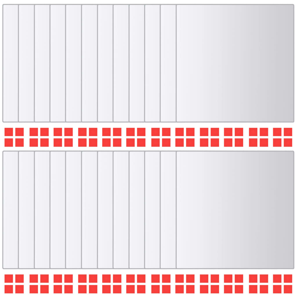 Piastrelle a Specchio 48 pz Quadrate in Vetro