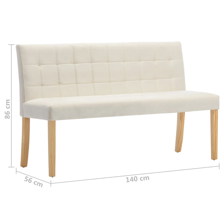 Panca 140 cm Crema in Velluto 288577