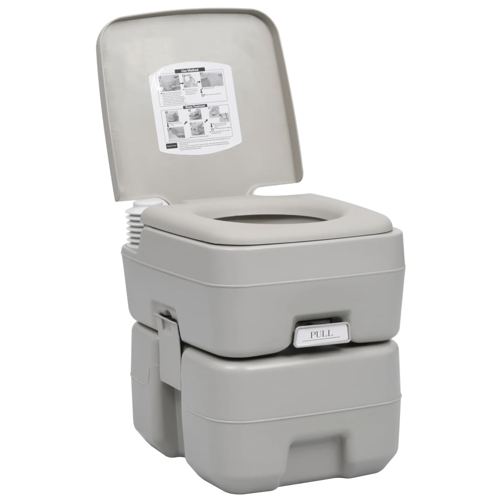 WC Portatile per Campeggio Grigio 20+10 L 30137