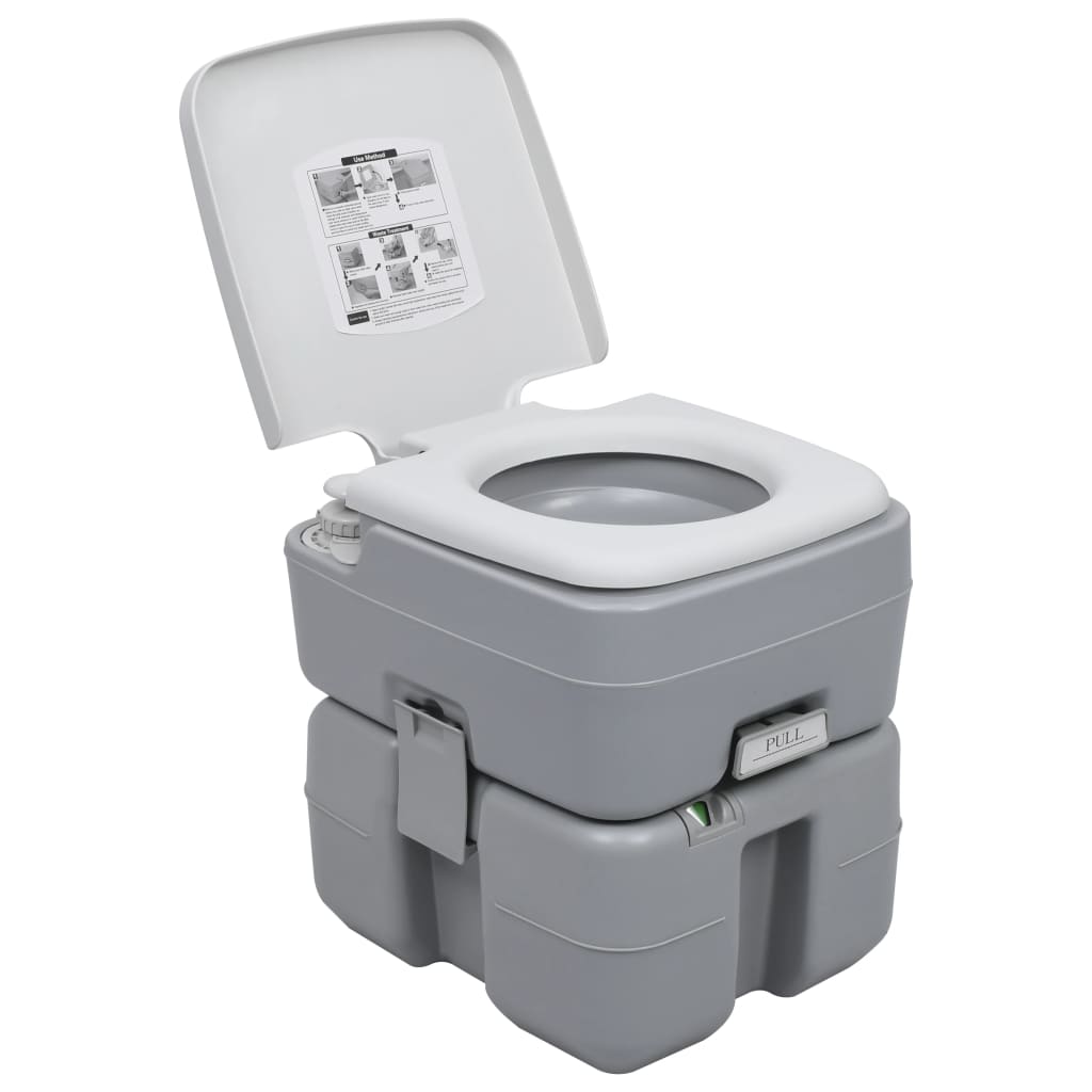 WC Portatile per Campeggio Grigio 20+10 L 30138