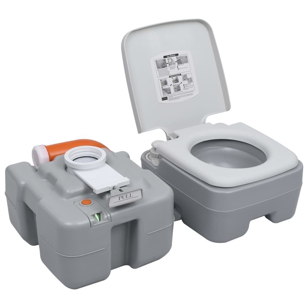 WC Portatile per Campeggio Grigio 20+10 L 30138