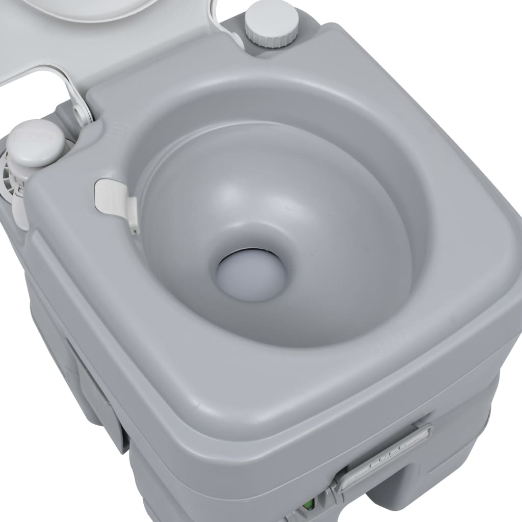 WC Portatile per Campeggio Grigio 20+10 L