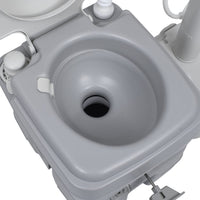 Set WC Portatile da Campeggio e Lavandino con Supporto Grigio 30140