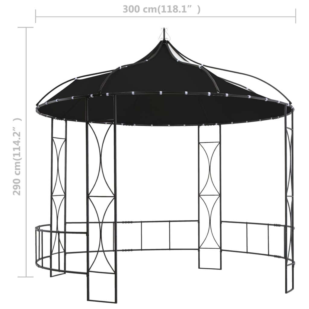 Gazebo 300x290 cm Antracite Rotondo