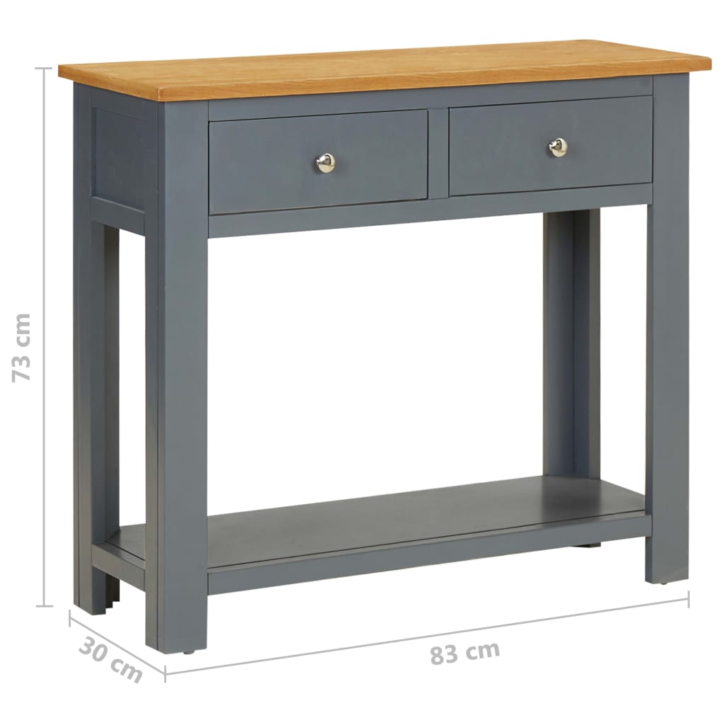 Tavolo Consolle 83x30x73 cm in Legno Massello di Rovere 288638