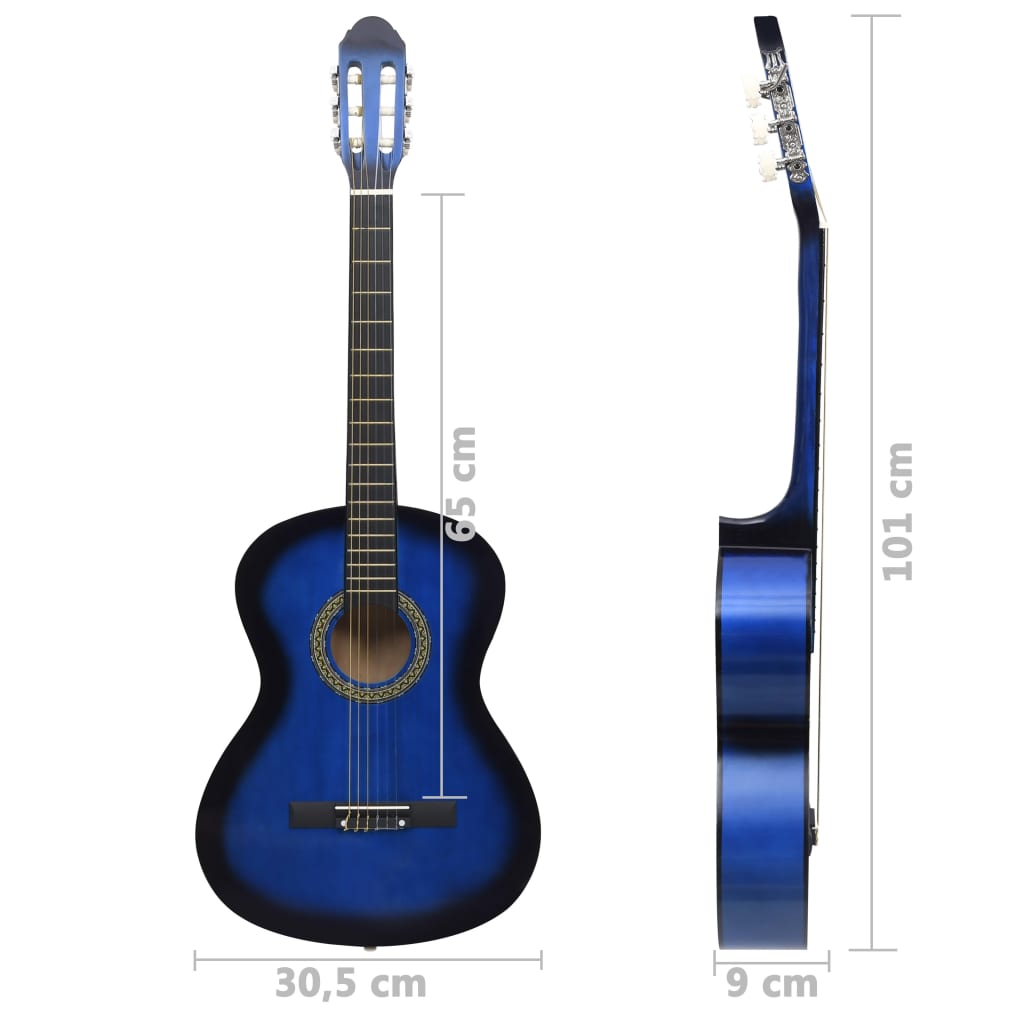 Chitarra Classica per Principianti Blu 4/4 39" in Tiglio 70108