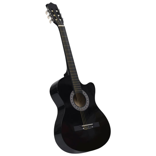 Chitarra Classica Cutaway Western con 6 Corde Nera 38"cod mxl 121404