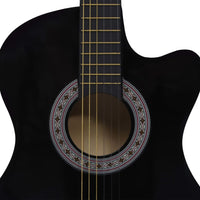 Chitarra Classica Cutaway Western con 6 Corde Nera 38" 70132